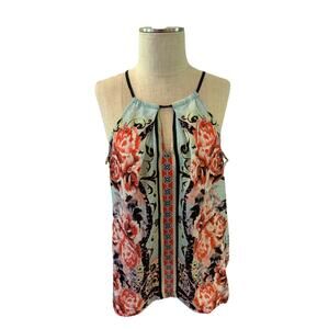 New York & Company XL Floral Tank Top Multicolor Boho Print Strappy Blouse